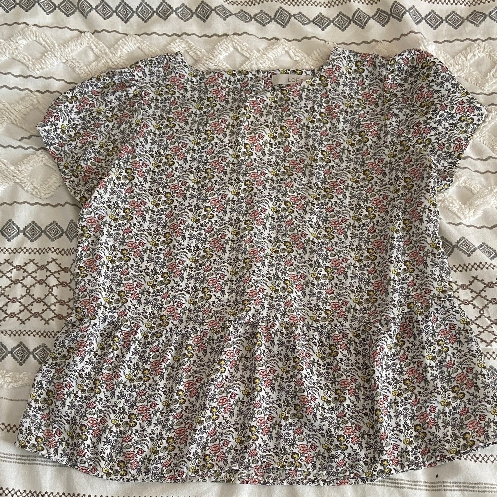 LOFT Multicolor Floral Blouse